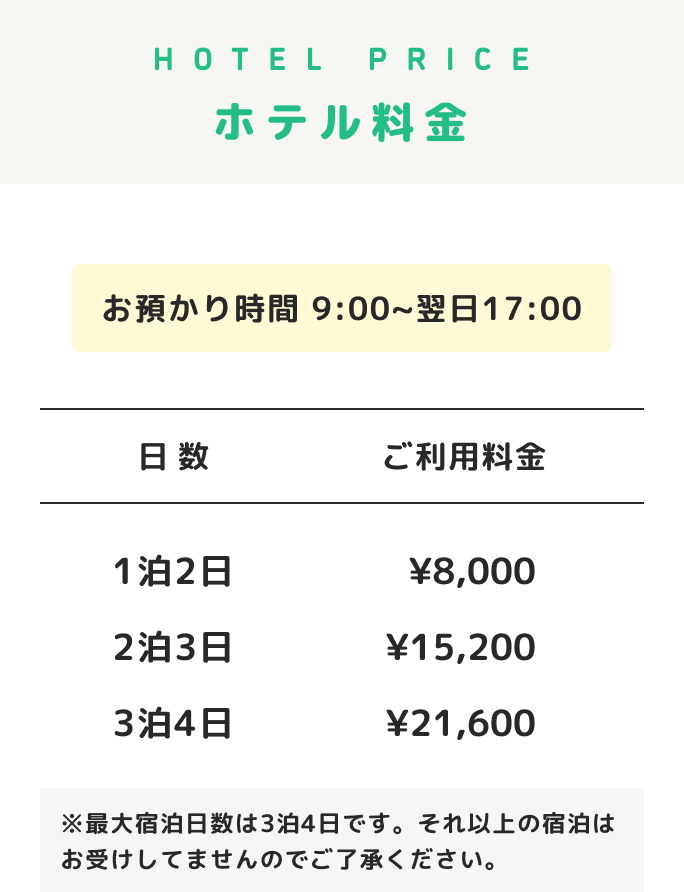 ホテル料金